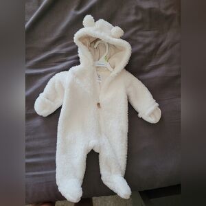 Carter's Footed Sherpa Jumpsuit Pram - Size 3 months